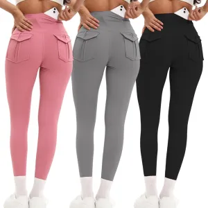 3 Pcs Women's High Waist Leggings, Elastic Leggings for Sports and Fitness Yoga Gym Running Pants