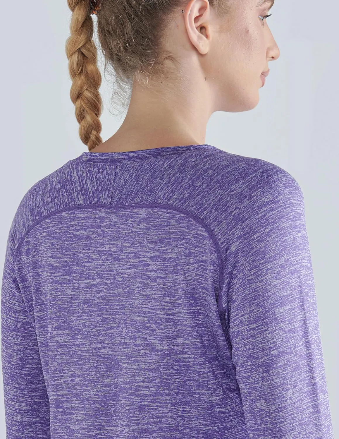 4-Pack: Womens Long Sleeve Athletic Tops with Thumb Holes – Dry Fit Active Crewneck Workout Tees