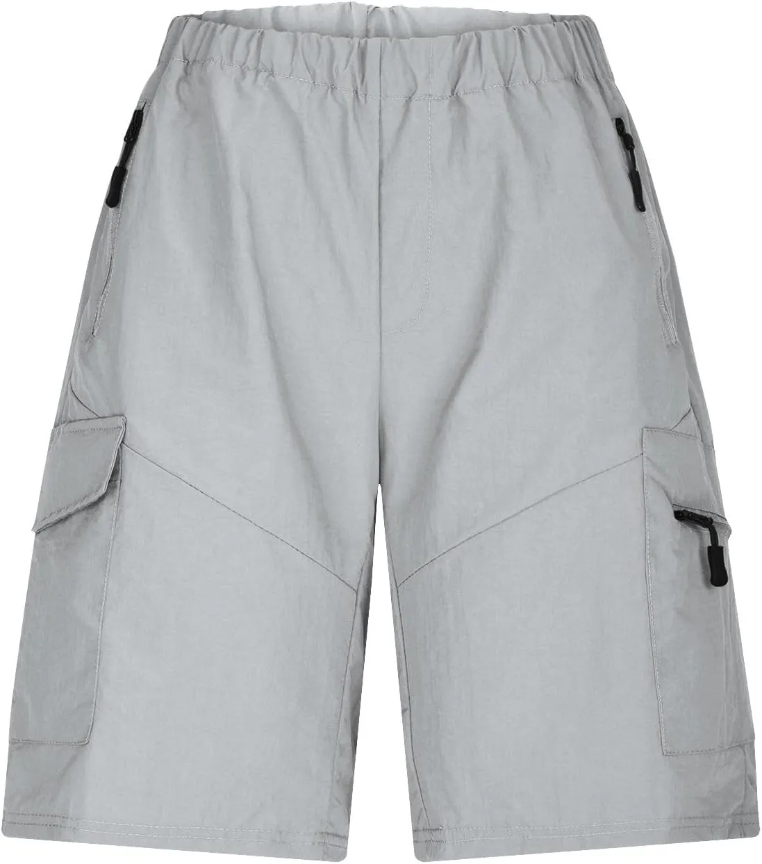 Alalaso Mens Hiking Cargo Shorts 5 Inch Inseam with Zipper Pockets Quick Dry Lightweight Drawstring Shorts for Summer Outdoor