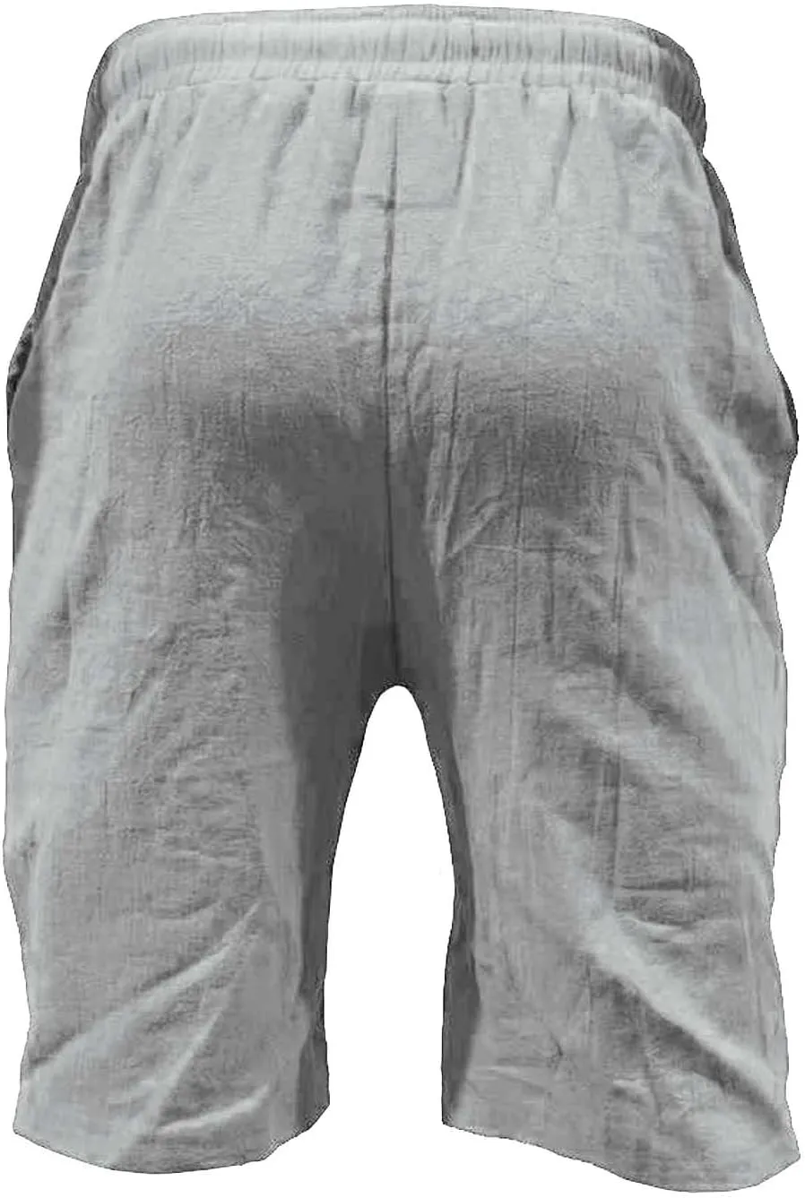 Athletic Shorts for Men Loose 3/4 Shorts Drawstring Elastic Waist Baggy Wide Leg Casual Beach Yoga Trousers Mens