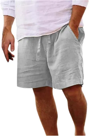 Athletic Shorts for Men Loose 3/4 Shorts Drawstring Elastic Waist Baggy Wide Leg Casual Beach Yoga Trousers Mens