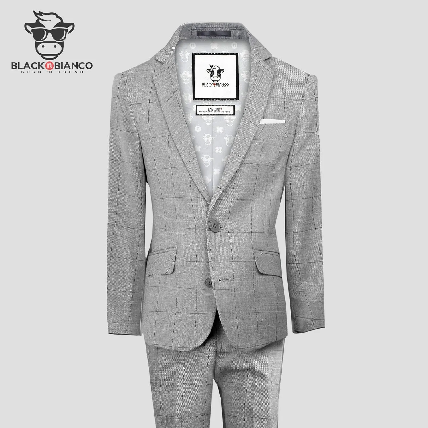 Black n Bianco Boys' First Class Slim Fit Suits Lightweight Style. Presented by Baby Muffin