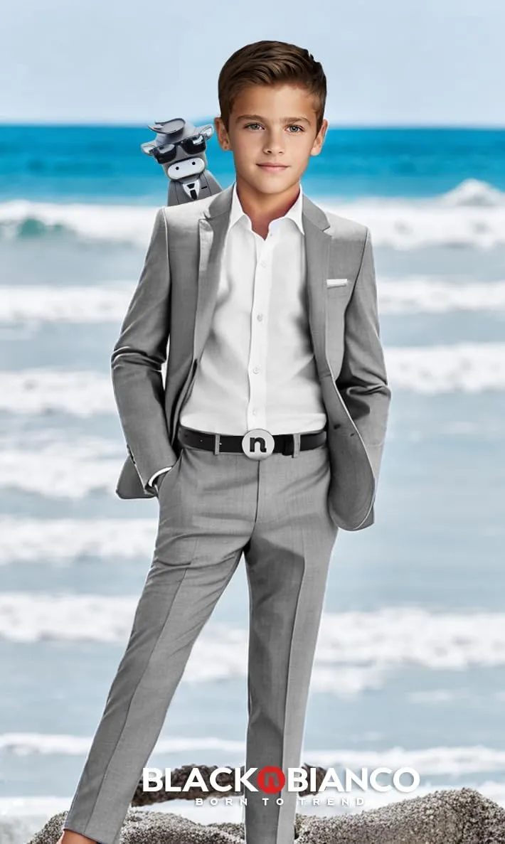 Black n Bianco Boys' First Class Slim Fit Suits Lightweight Style. Presented by Baby Muffin