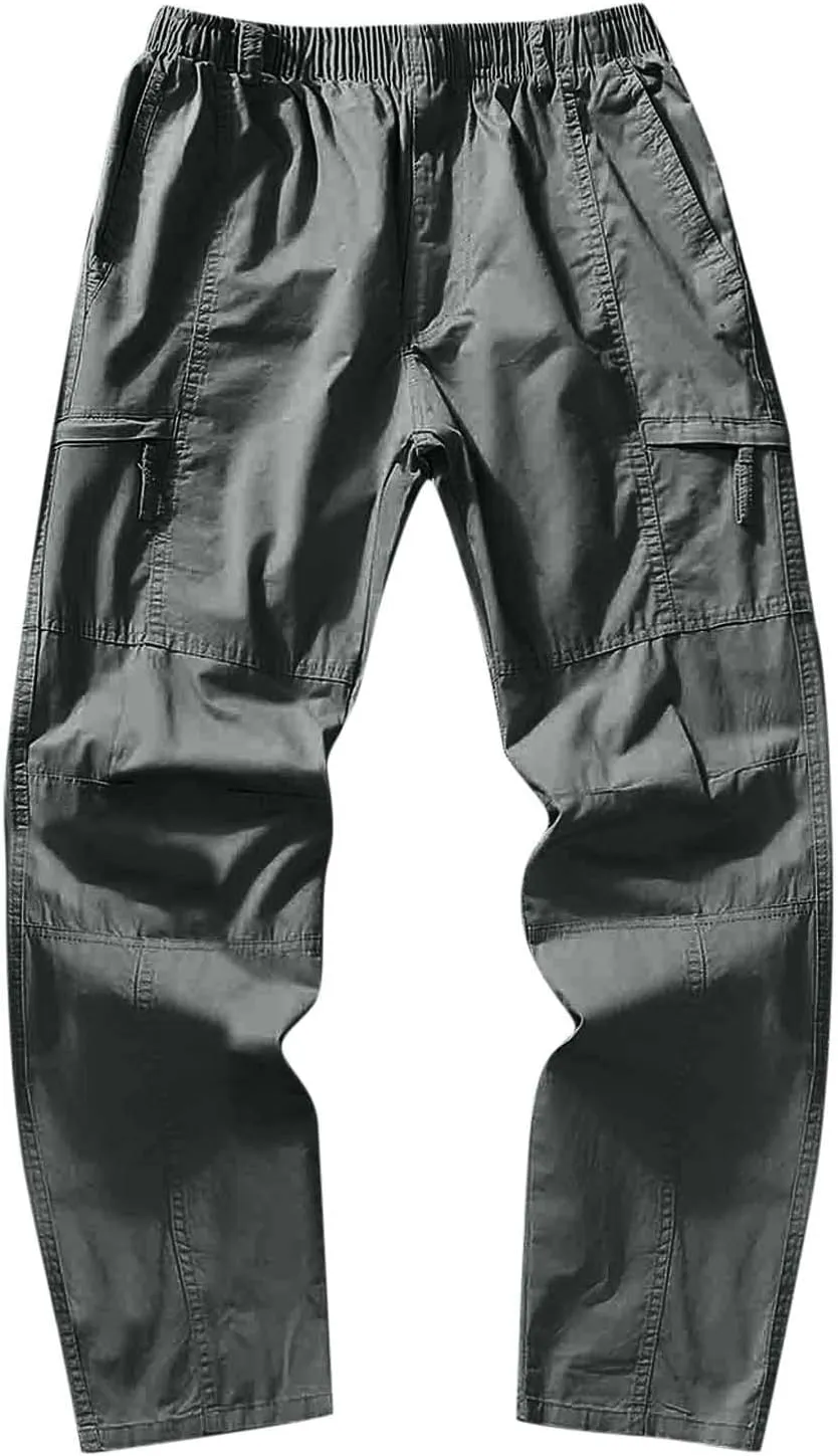 Cargo Pants for Men,Men's Flap Pocket Pants Drawstring Elastic Waist Long Pants Letter Graphic Street Cargo Pants