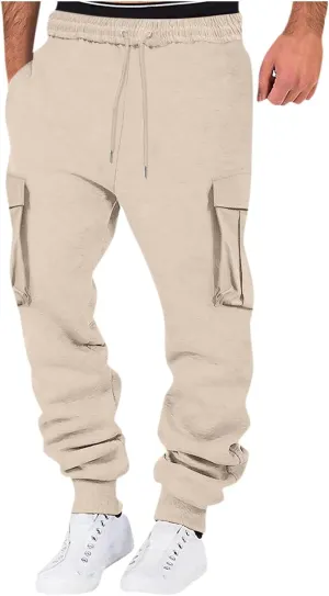 Cargo para and Winter High Street Fashion Leisure Loose Sports Running Solid Color Lace Up Pants Sweater Gift for