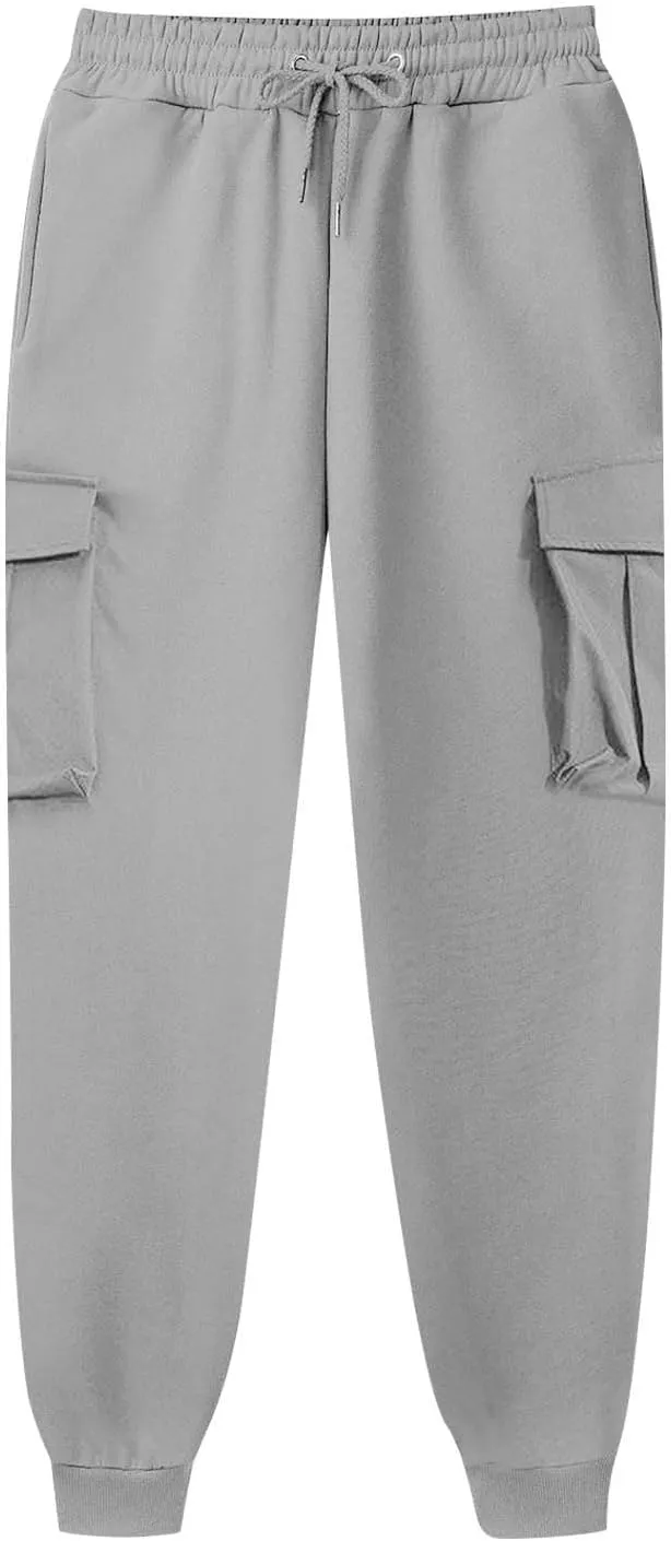 Cargo para and Winter High Street Fashion Leisure Loose Sports Running Solid Color Lace Up Pants Sweater Gift for