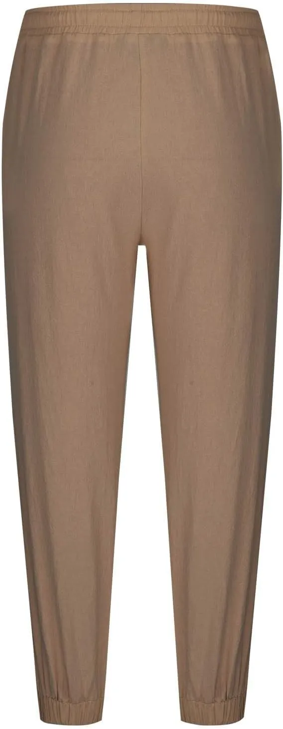 Cotton Linen Pants for Men Elastic Drawstring Waist Loose Casual Beach Pant Comfy Summer Travel Trousers Cinch Bottom