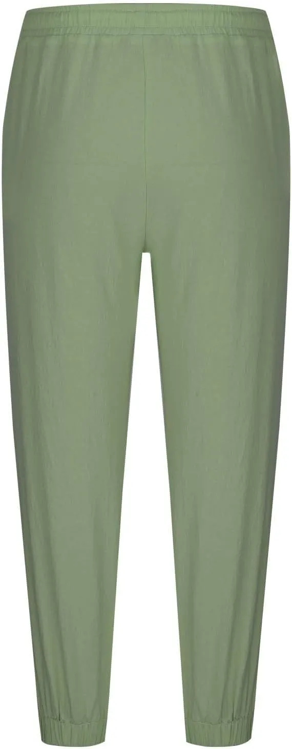 Cotton Linen Pants for Men Elastic Drawstring Waist Loose Casual Beach Pant Comfy Summer Travel Trousers Cinch Bottom