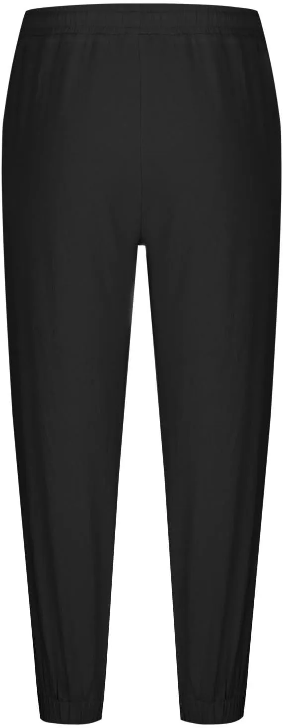 Cotton Linen Pants for Men Elastic Drawstring Waist Loose Casual Beach Pant Comfy Summer Travel Trousers Cinch Bottom