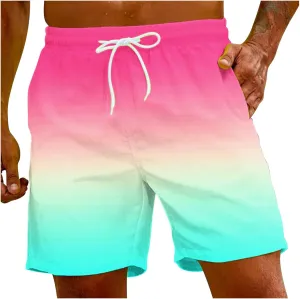 Dissolving Swim Trunks Men Sports Shorts Pants Size Plus Men's Pants Hewaiian Bathing Mesh Lining Suit Dissolving