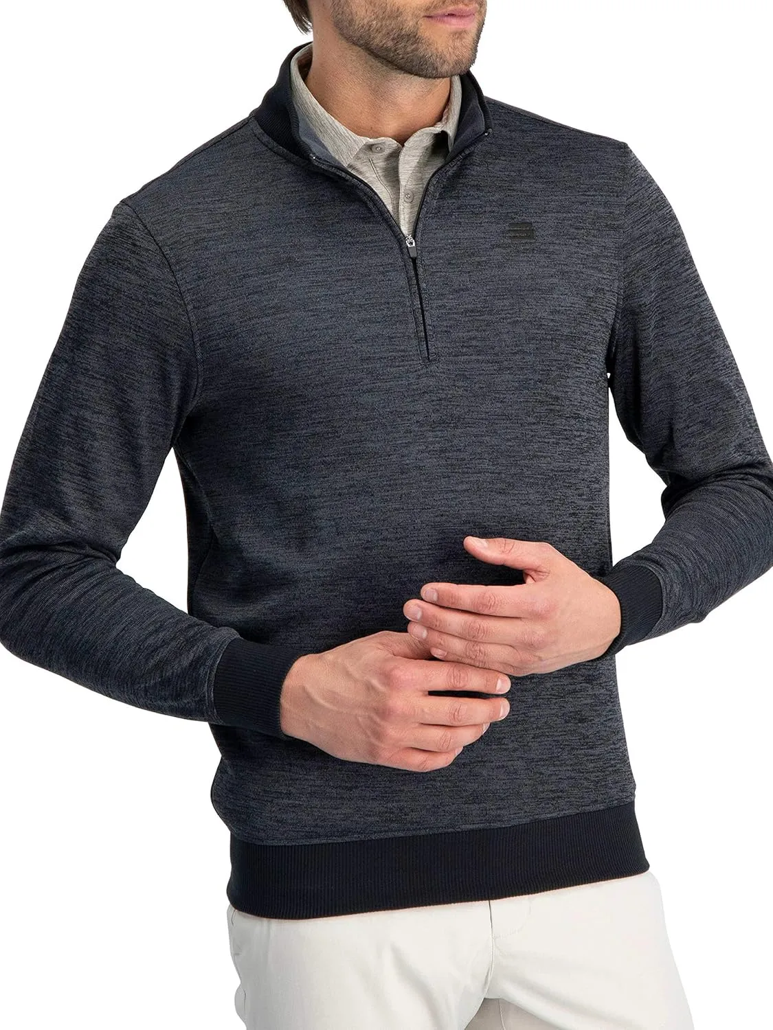Dry Fit Pullover Sweaters for Men - Quarter Zip Fleece Golf Jacket - Tailored Fit