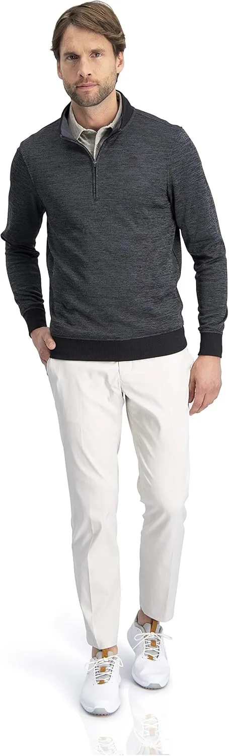 Dry Fit Pullover Sweaters for Men - Quarter Zip Fleece Golf Jacket - Tailored Fit