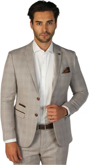 Elegant Men's Check 2-Piece Suit - Perfect for Weddings & Formal Events