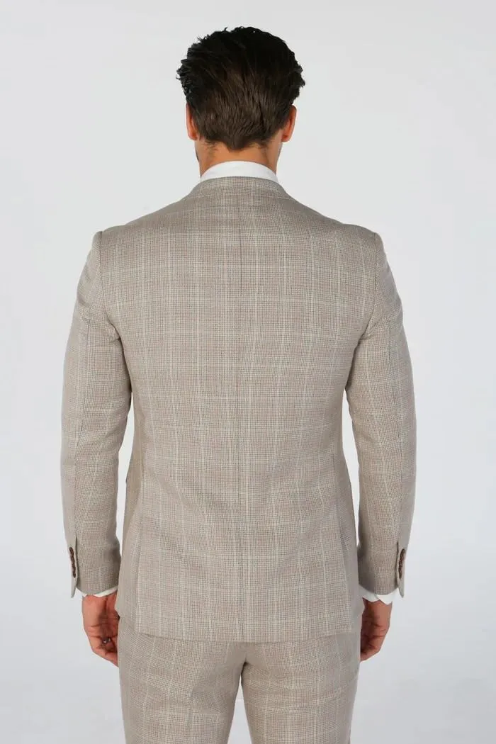Elegant Men's Check 2-Piece Suit - Perfect for Weddings & Formal Events