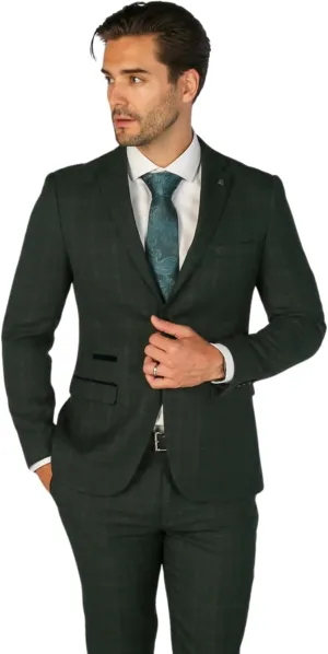 Elegant Men's Check 2-Piece Suit - Perfect for Weddings & Formal Events