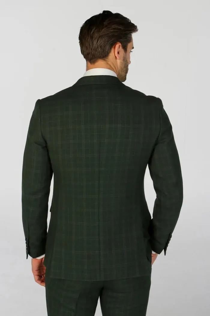 Elegant Men's Check 2-Piece Suit - Perfect for Weddings & Formal Events