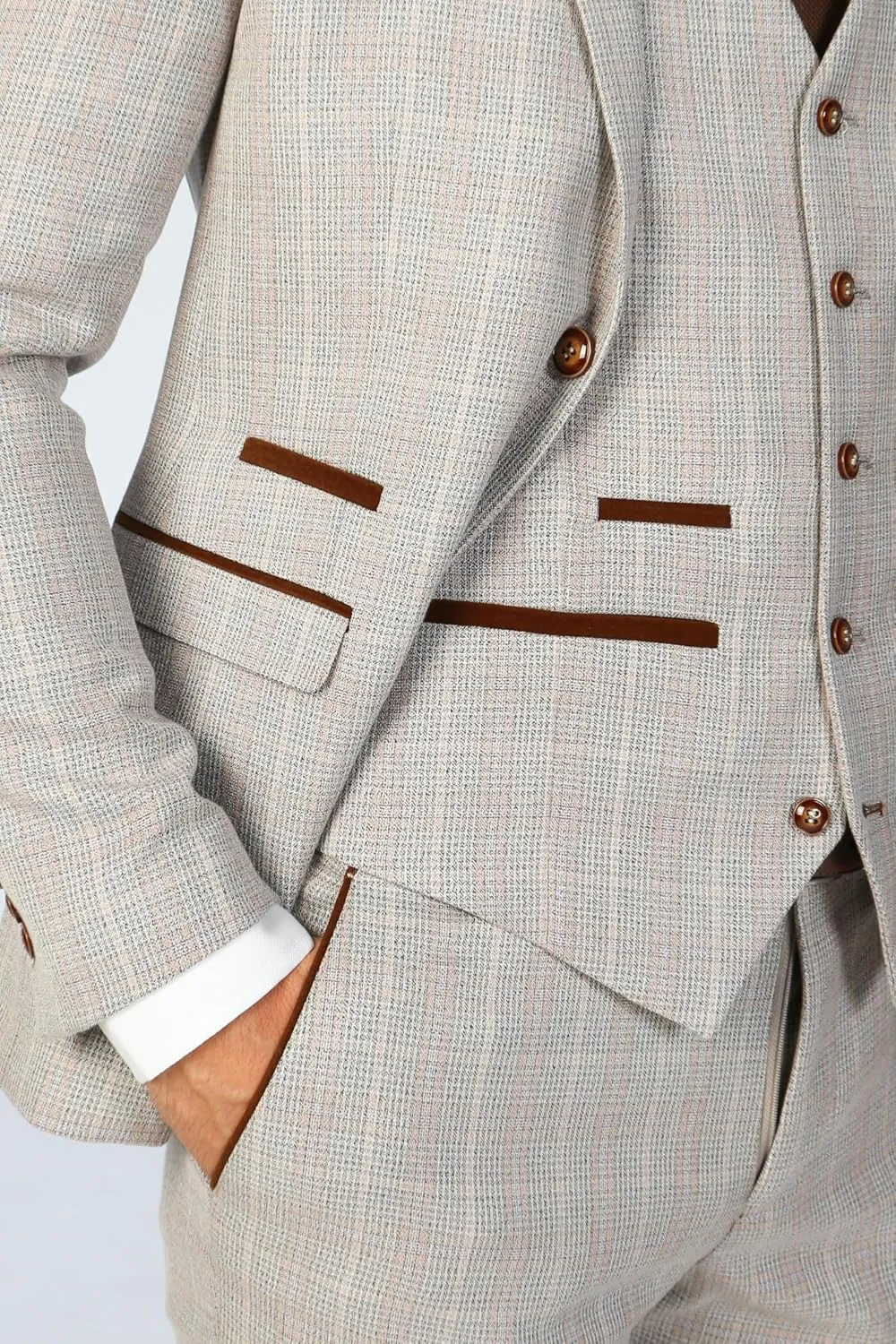 Elegant Men's Check 3-Piece Suit - Perfect for Weddings & Formal Events
