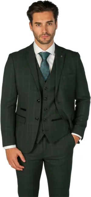 Elegant Men's Check 3-Piece Suit - Perfect for Weddings & Formal Events