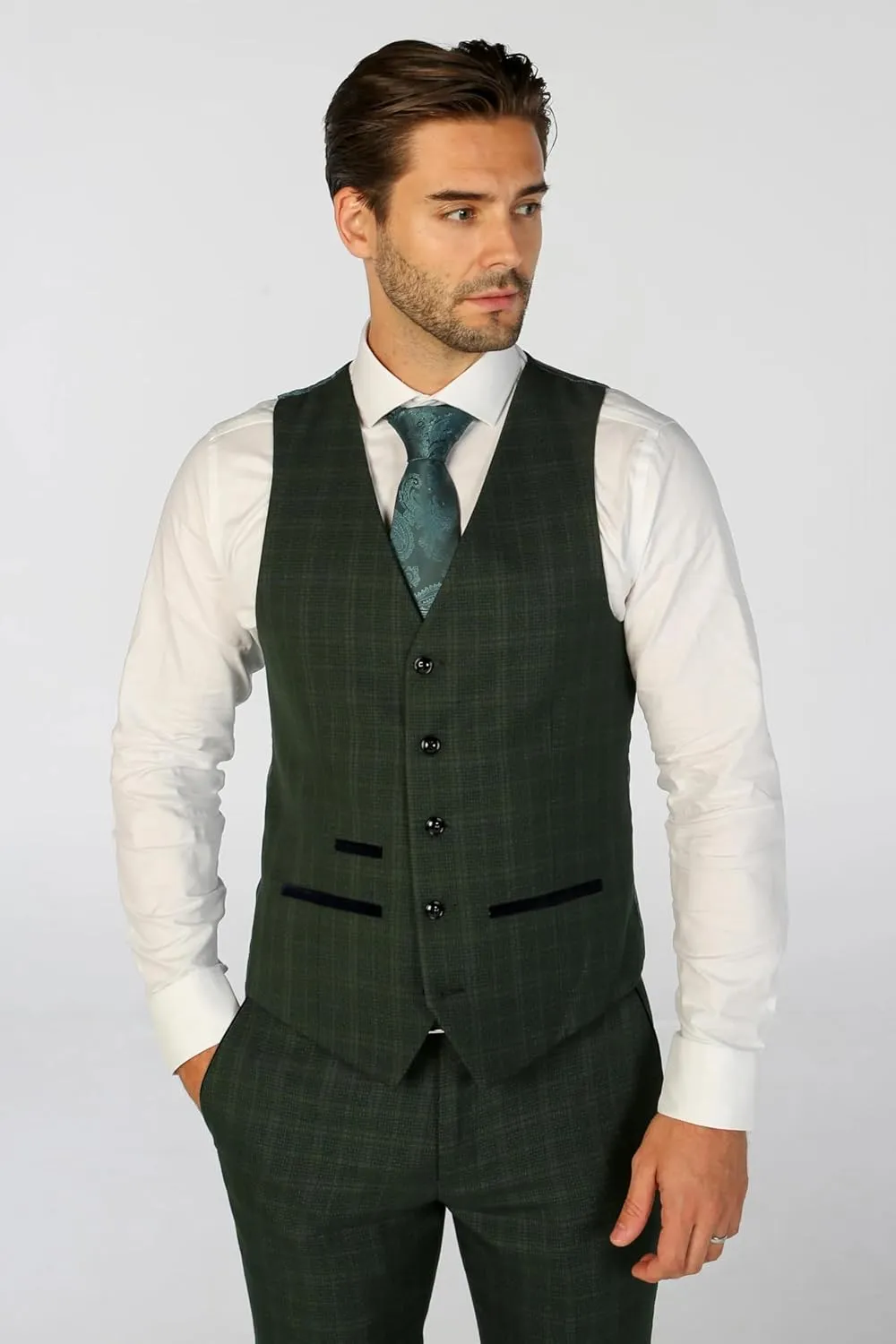 Elegant Men's Check 3-Piece Suit - Perfect for Weddings & Formal Events