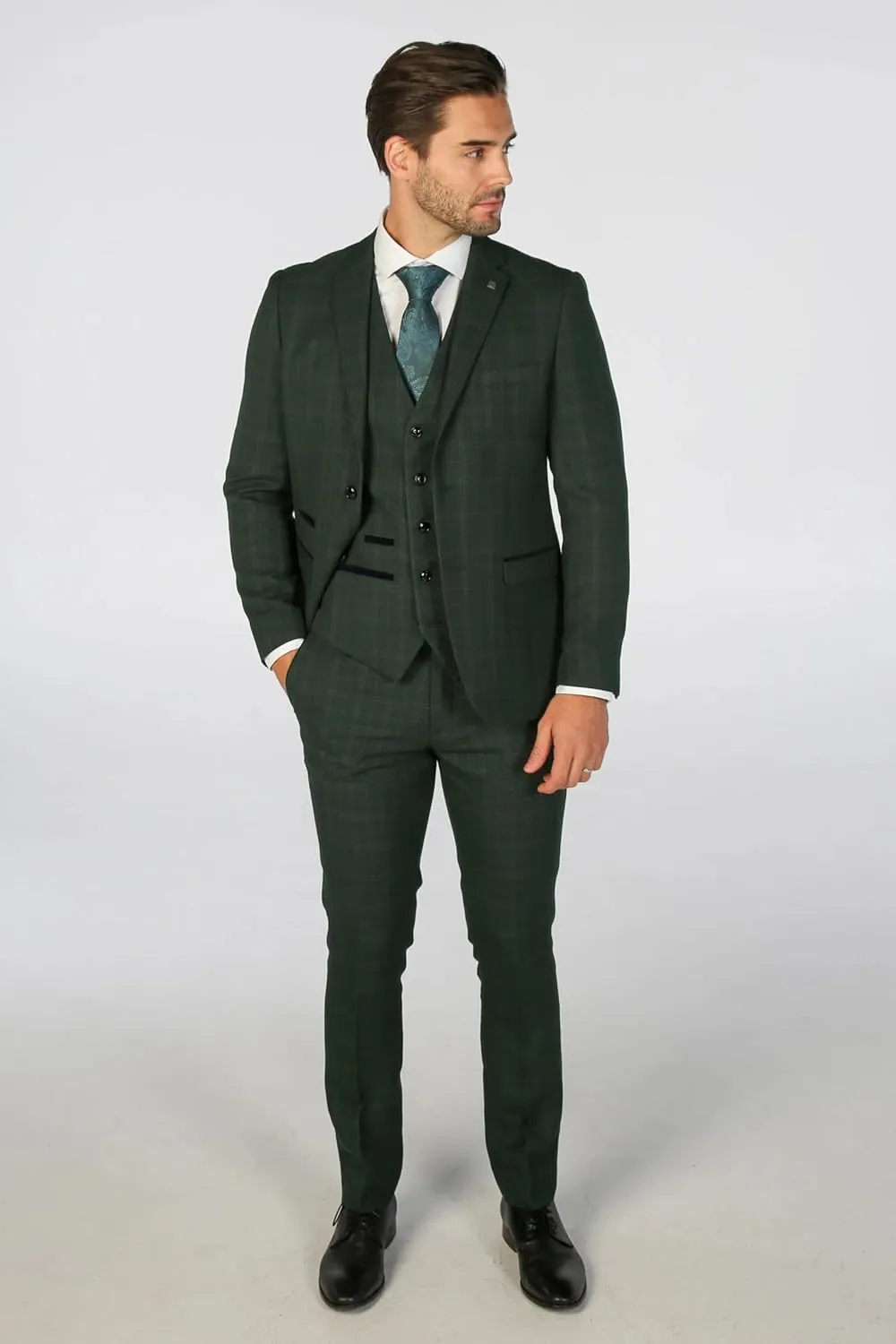 Elegant Men's Check 3-Piece Suit - Perfect for Weddings & Formal Events