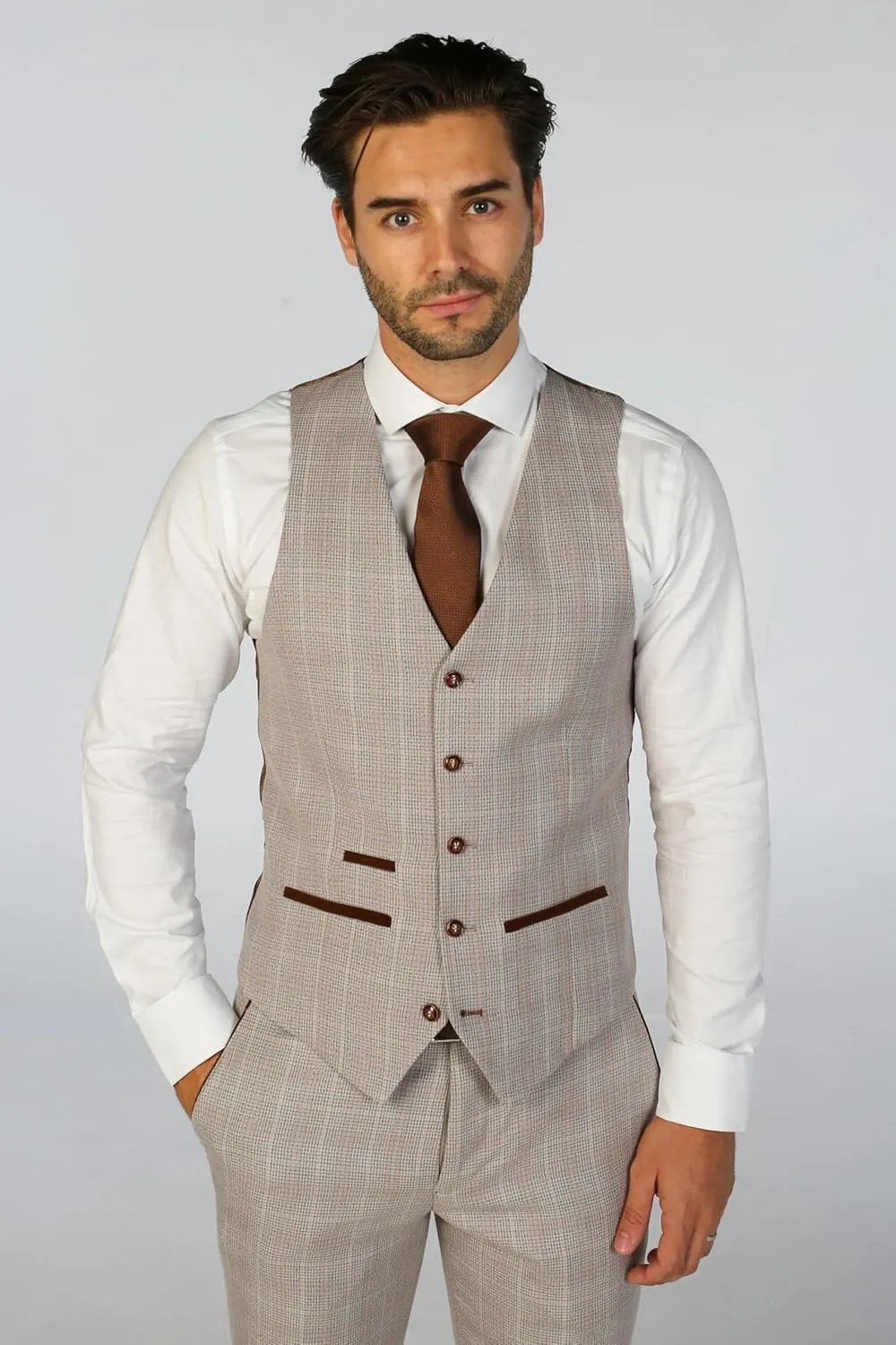 Elegant Men's Check 3-Piece Suit - Perfect for Weddings & Formal Events