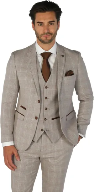 Elegant Men's Check 3-Piece Suit - Perfect for Weddings & Formal Events