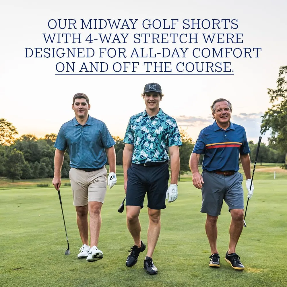 Fair Harbor The Midway Short –– Men's Golf Shorts, 9.5-inch Inseam –– 4-Way Stretch Fabric, Classic Tailored Fit