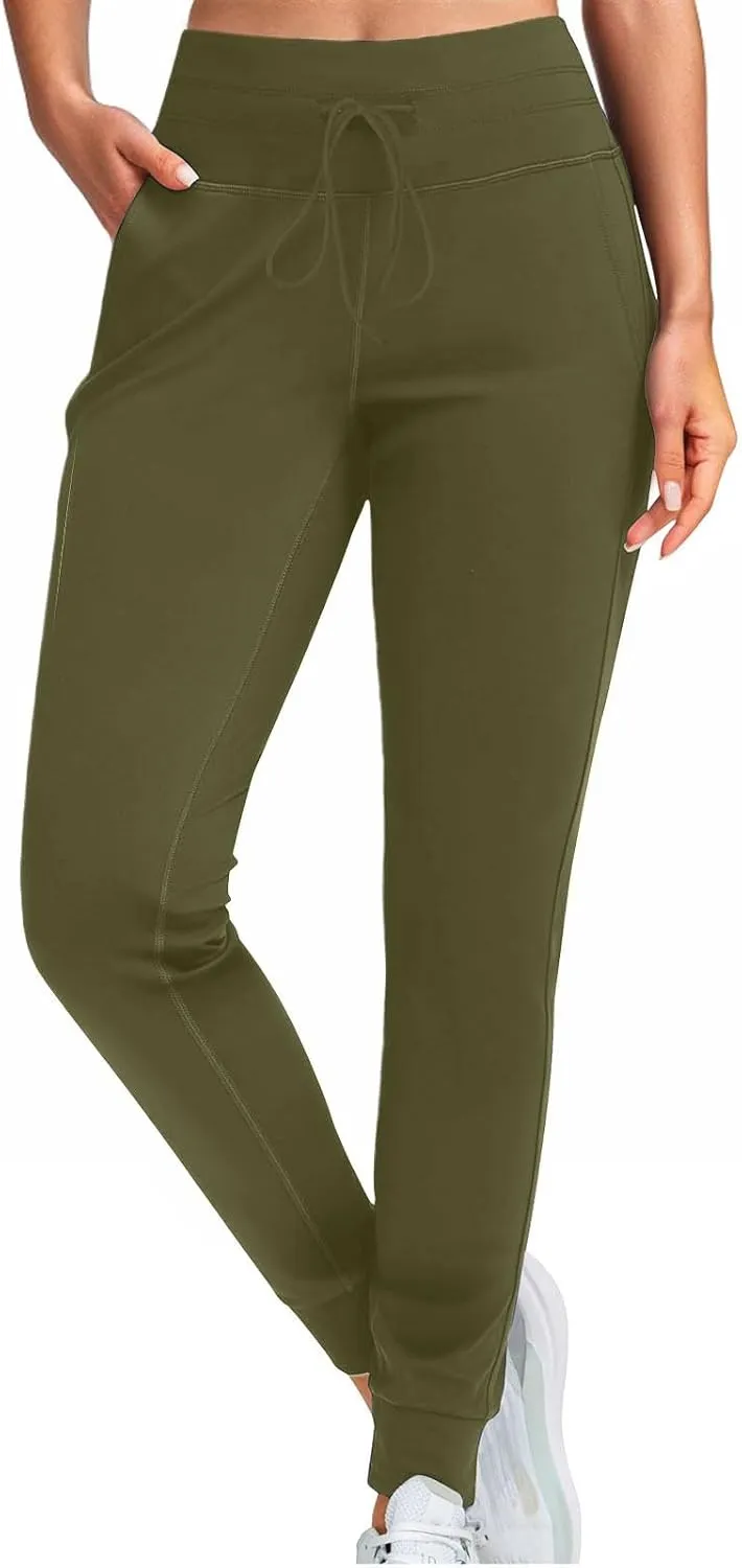 Fleece Lined Joggers Women Athletic Winter Warm High Waisted Thermal Sweatpants Running Drawstring Workout Track