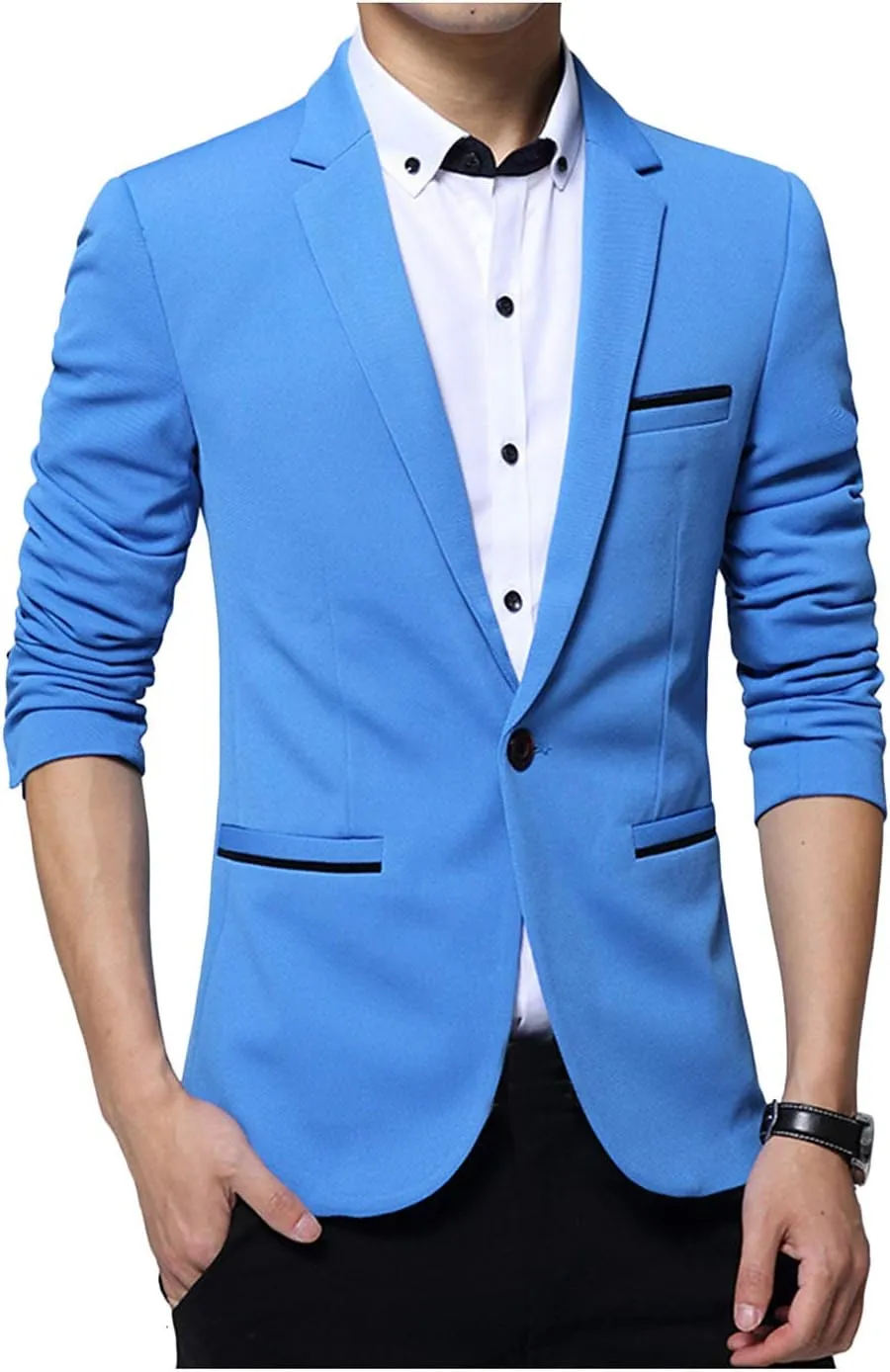 GATMSTZ Men's Single Breasted Slim Fit Suit Blazer Formal Business Groom Jackets