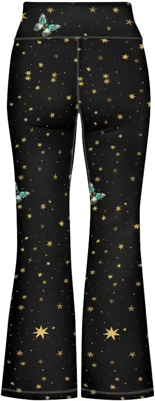 Girls Leggings Size 5-14 Bell Bottom Yoga Pants High Waist Summer Girls' Pants for Dance Elastic Leggings Pants