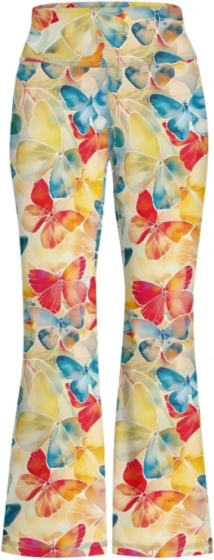 Girls Leggings Size 5-14 Bell Bottom Yoga Pants High Waist Summer Girls' Pants for Dance Elastic Leggings Pants