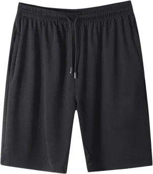 Gym Shorts Men Quick Dry Mesh Shorts Breathable Elasticated Waist Half Pants Plus Size Workout Sport Athletic Jogger