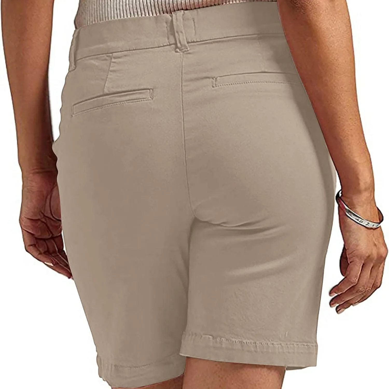 Hvyesh Jorts Women, Y2k, Stretchy, Ladies Twill Shorts High Waisted Bermuda Shorts Casual Summer Dressy, 7 Inch Inseam
