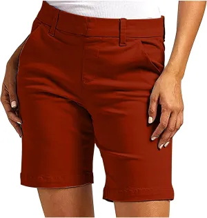 Hvyesh Jorts Women, Y2k, Stretchy, Ladies Twill Shorts High Waisted Bermuda Shorts Casual Summer Dressy, 7 Inch Inseam