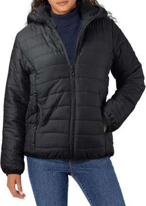 Kubbon Women's Down Coat Lightweight Hooded Puffer Jacket Cozy Warm Zip Up Long Sleeve Quilted Coat Outwear with Pockets