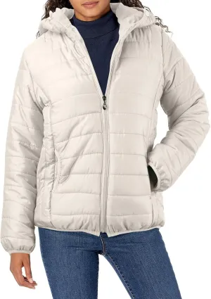 Kubbon Women's Down Coat Lightweight Hooded Puffer Jacket Cozy Warm Zip Up Long Sleeve Quilted Coat Outwear with Pockets