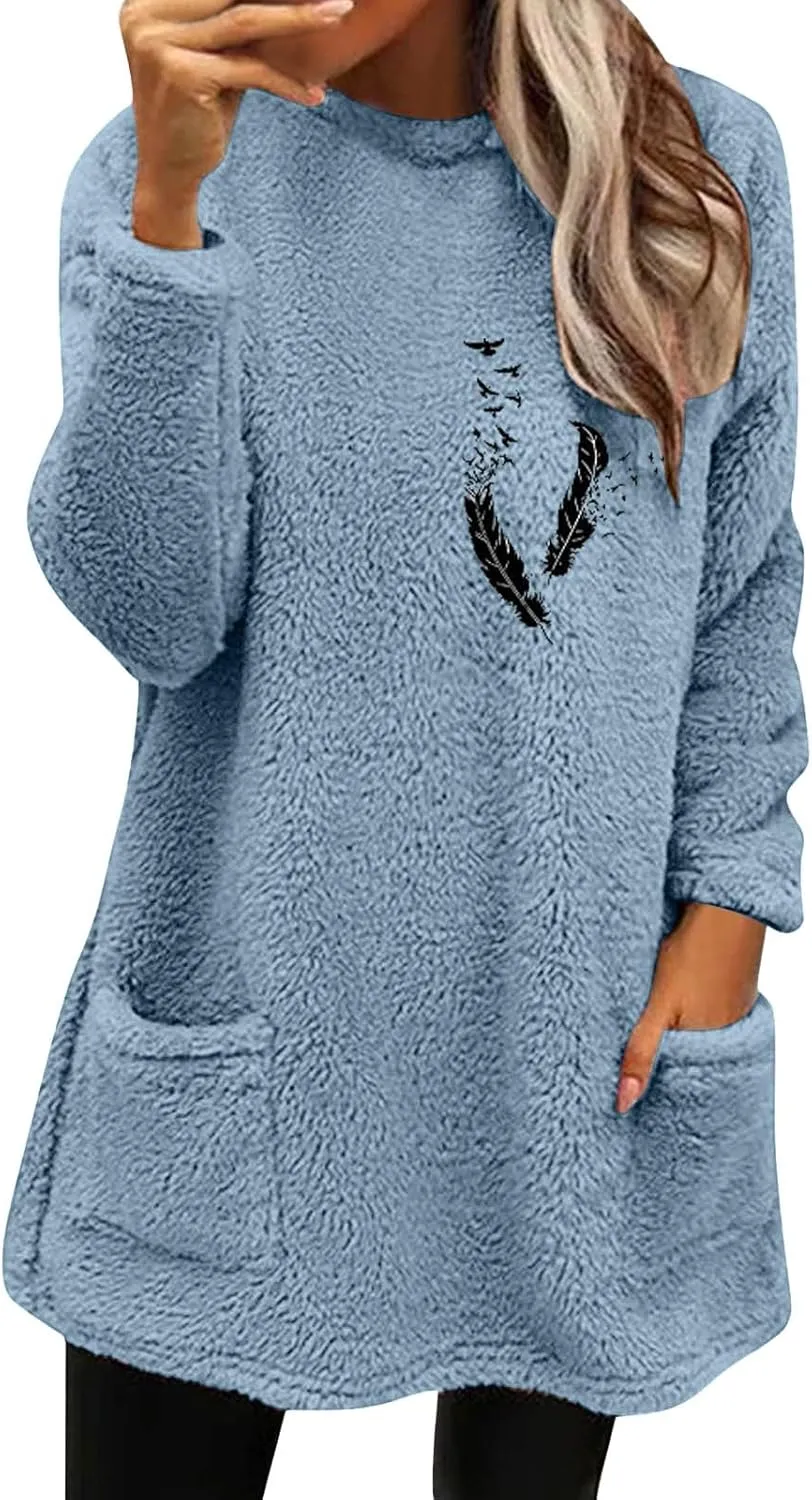LCMTWX Fleece Jacket Women Sweater Winter Coat Fleece Thickening Plus Size Coat Jacket Casual Plus Oversized Fluffy Faux