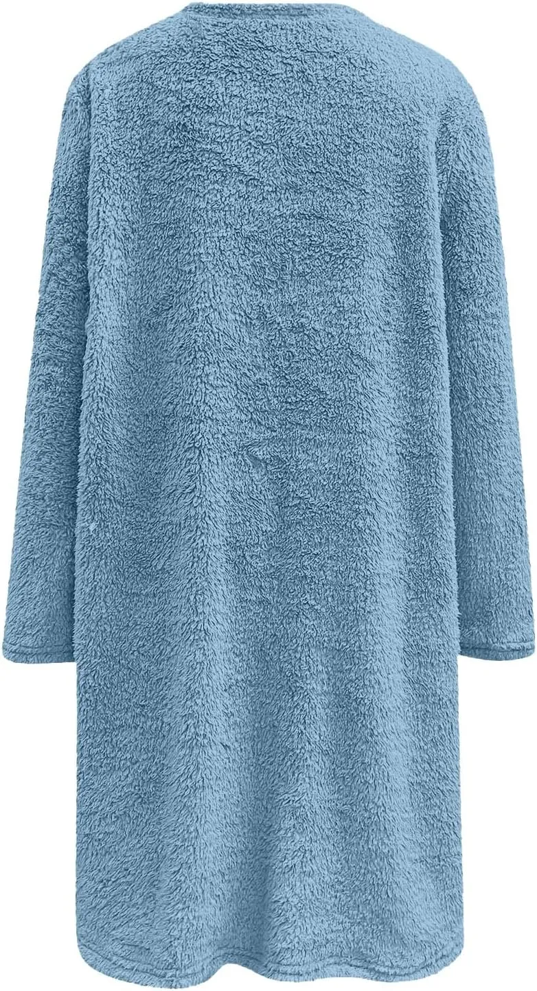 LCMTWX Fleece Jacket Women Sweater Winter Coat Fleece Thickening Plus Size Coat Jacket Casual Plus Oversized Fluffy Faux