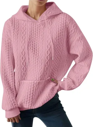 LCMTWX Womens 2023 Winter Fuzzy Fleece Jacket Solid Hooded Thickened Jacquard Long Sleeve Solid Oversized Fuzzy Fleece Fall