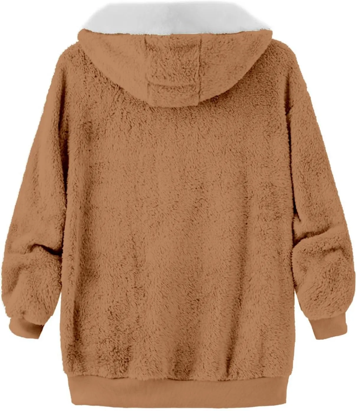 LCMTWX Women's Coats Basic Long Jacket Coat Trendy Color Block Winter Drawstring Hoodie Snow Coat Shaggy Warm Winter Fleece
