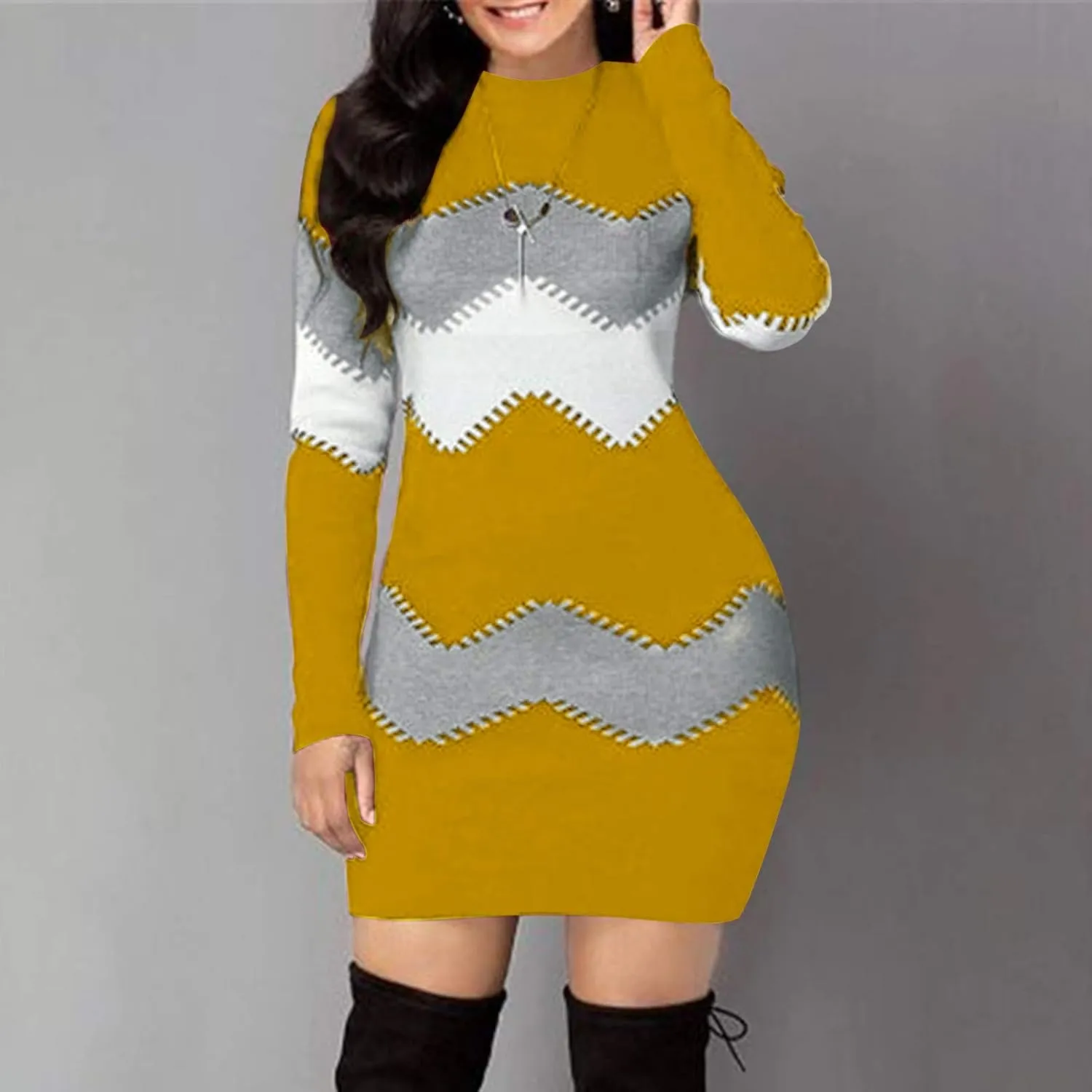 LCMTWX Women's Crewneck Oversized Sweater Dress 2023 Oversized Pullover Dresses Oversized Pullover