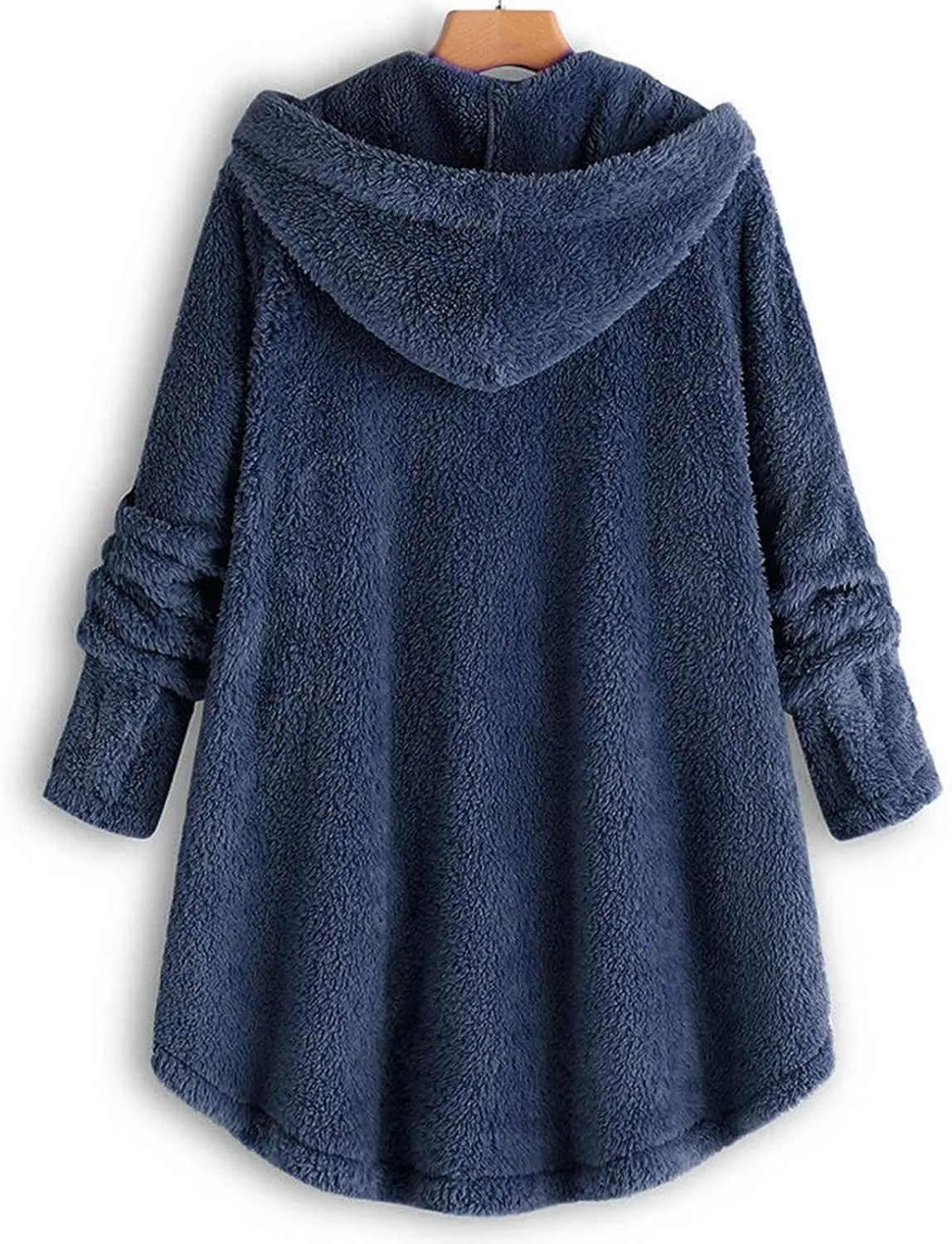 LCMTWX Womens Fuzzy Fleece Jacket Pullover Tail Loose Women Coat Tops Women's Coat Outerwear with Pockets Ski Jackets For