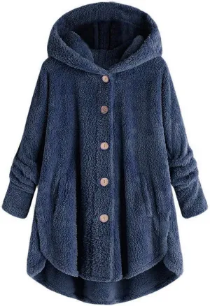 LCMTWX Womens Fuzzy Fleece Jacket Pullover Tail Loose Women Coat Tops Women's Coat Outerwear with Pockets Ski Jackets For