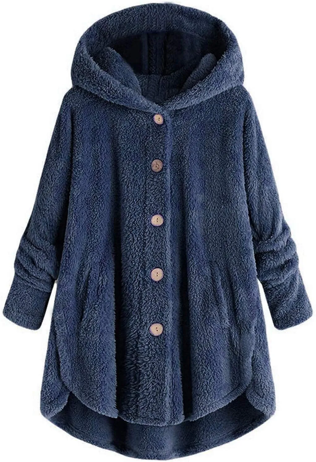 LCMTWX Womens Fuzzy Fleece Jacket Pullover Tail Loose Women Coat Tops Women's Coat Outerwear with Pockets Ski Jackets For
