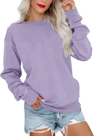 LCMTWX Womens Long Sleeve Pullover Tops Long Sleeve Top Cute Pullover Loose Version Pullover Sweater Casual Pullover Top