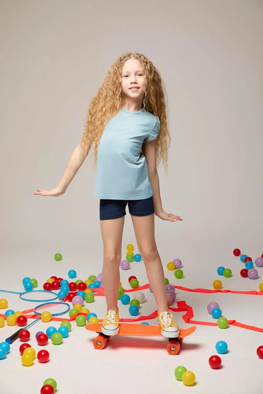 Lilax Girls' Basic Solid Soft Dance Short for Gymnastics or Under Skirts