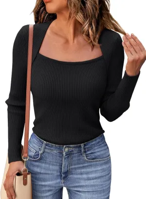 LILLUSORY Sweaters for Women Fall Outfits 2025 Long Sleeve Shirts for Women Knit Pullover Sweater Tops Clothes Fashion
