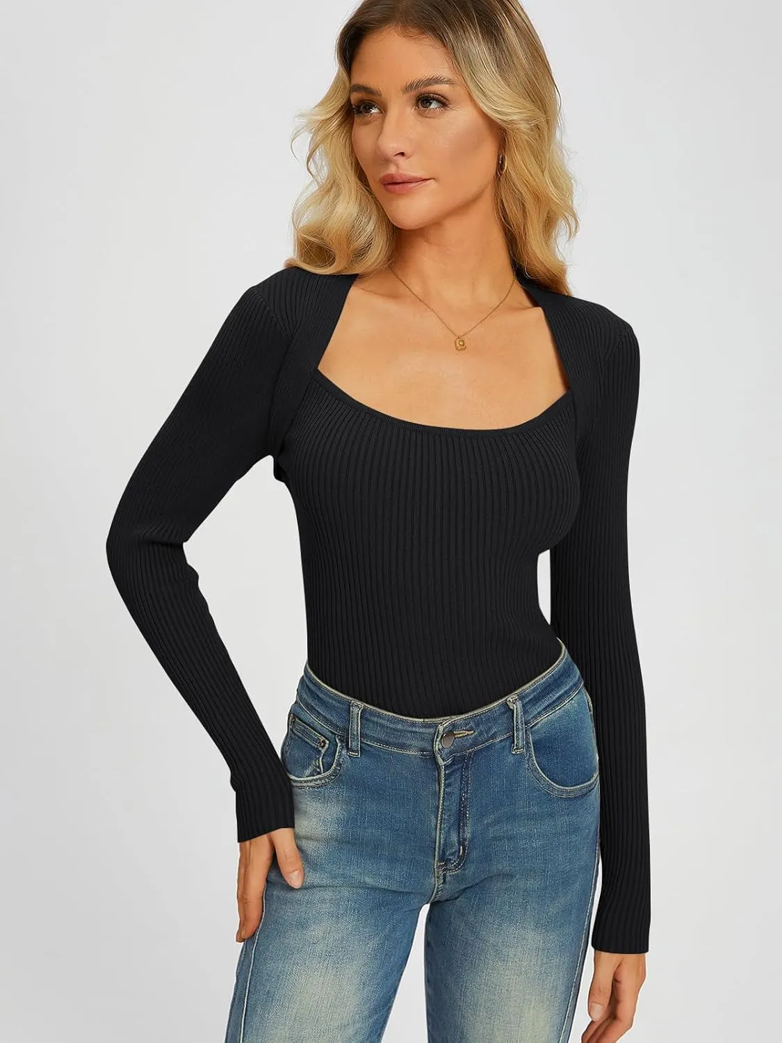 LILLUSORY Sweaters for Women Fall Outfits 2025 Long Sleeve Shirts for Women Knit Pullover Sweater Tops Clothes Fashion