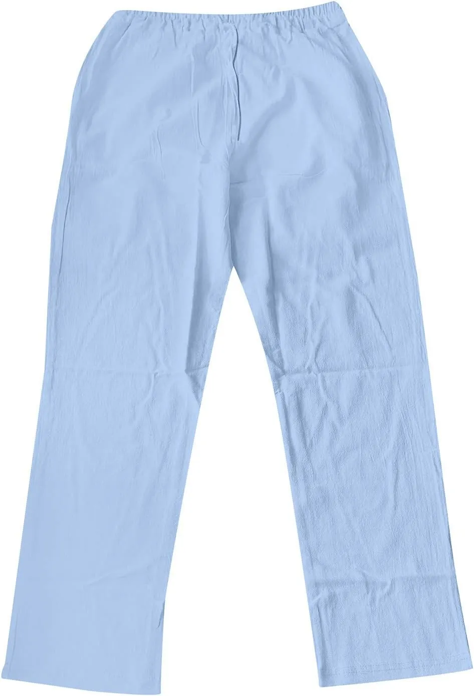 Linen Pants for Men Casual Relaxed Fit Lightweight Wide Leg Elastic Waist Breathable Pants Baggy Joggers
