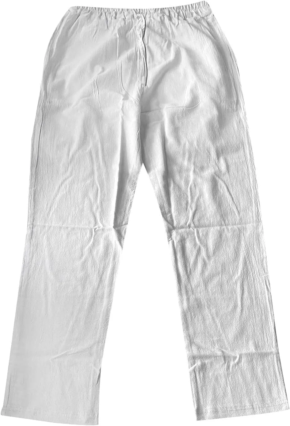 Linen Pants for Men Casual Relaxed Fit Lightweight Wide Leg Elastic Waist Breathable Pants Baggy Joggers